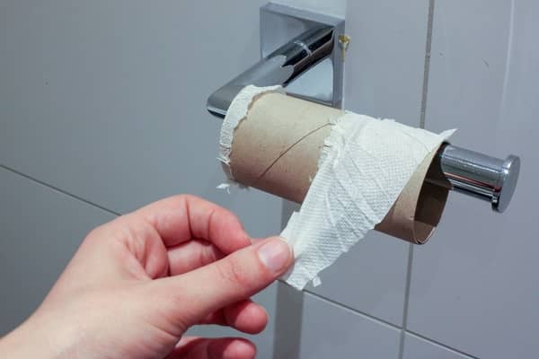 Rolo sem papel higiênico