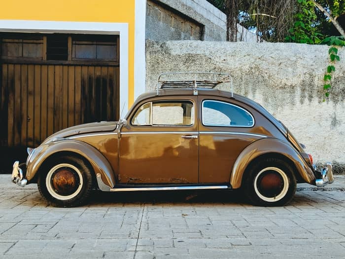 Carro marrom desgovernado