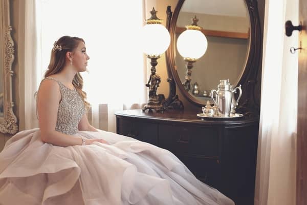Vestido de noiva cor de rosa